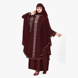 Matte Solid Burqa With Hijab
